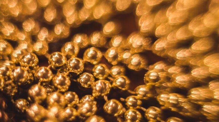 Golden spheres.