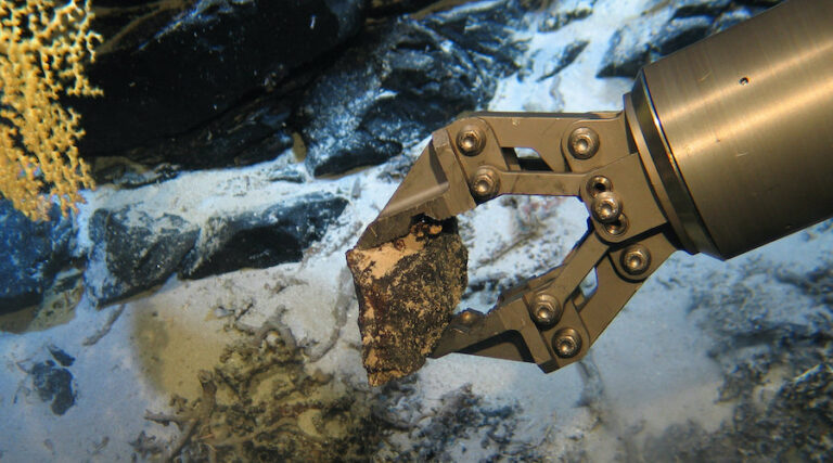 ROV KIEL 6000 working on the seabed in the area of the Mid-Atlantic Ridge.