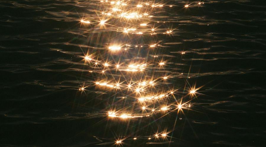 Reflection of sunlight in the sea