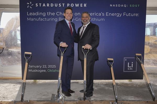 Stardust Power inaugure la construction d'une raffinerie de lithium de 1,2 milliard de dollars en Oklahoma