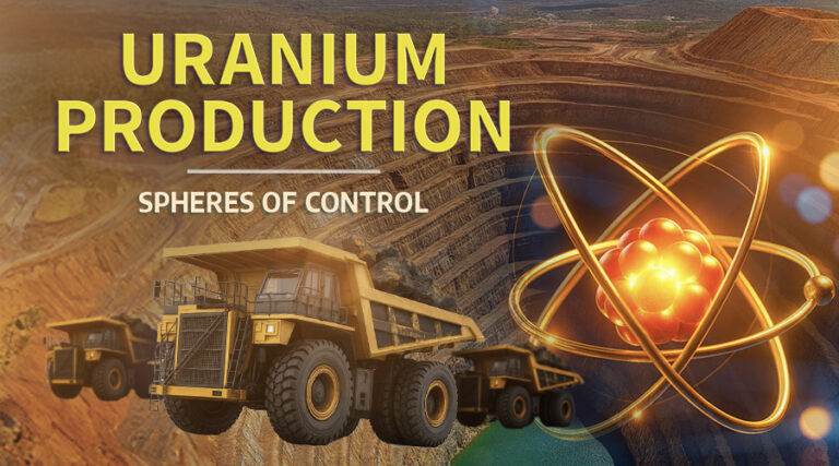 Infographie: production d'uranium - sphères de contrôle